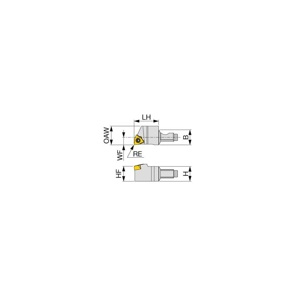 Tungaloy 6778620 Modular Turning & Profiling Head: Size QC12, 0.768" Head Length, External, Right Hand