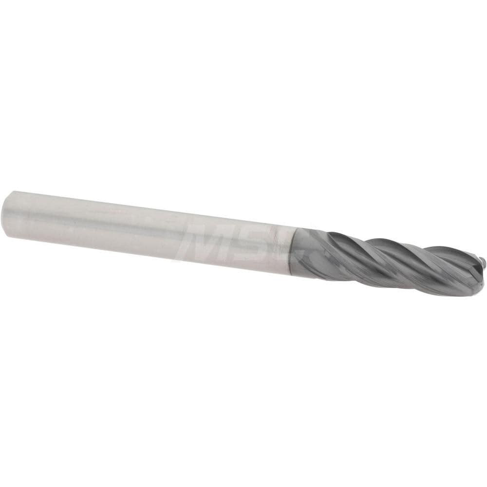 Accupro 4362500060C11 Corner Radius End Mill: 1/4" Dia, 3/4" LOC, AlTiN Coated, Corner Radius End, Centercutting