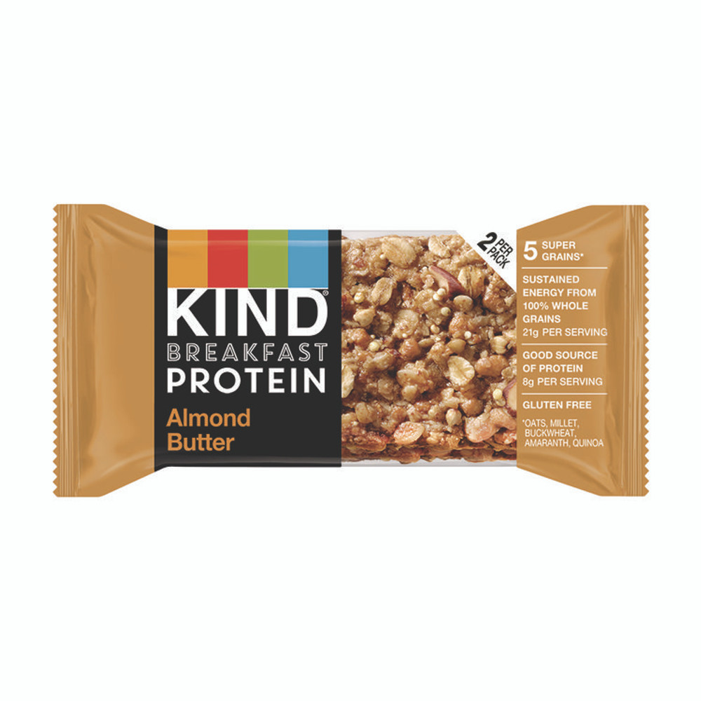 KIND LLC PHW41935 Breakfast Protein Bars, Almond Butter, 1.76 oz Two-Bar Packs, 6/Box