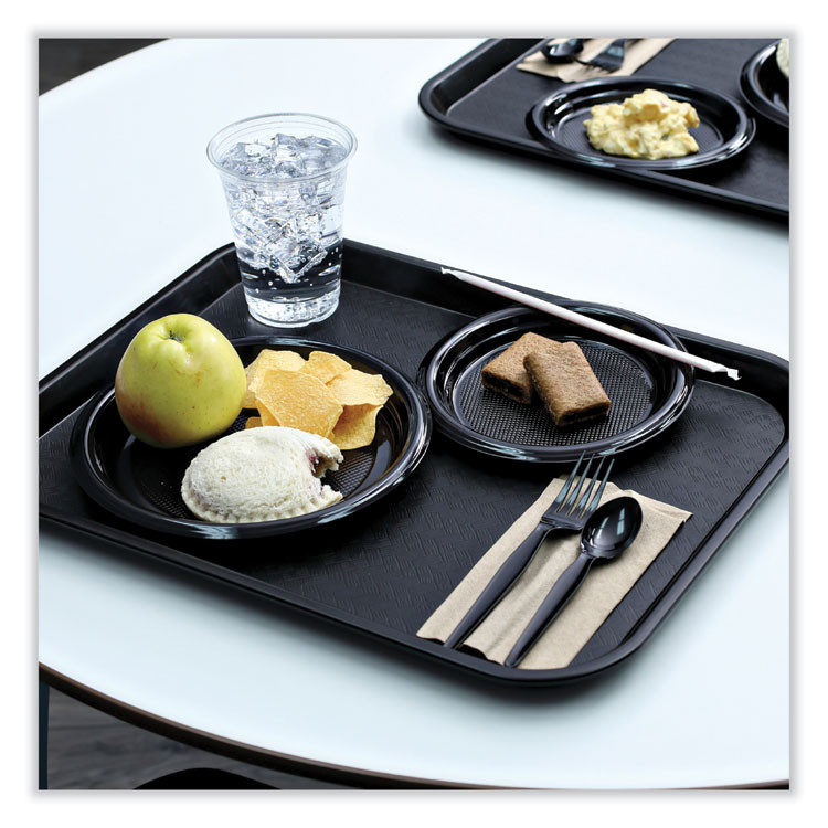 BOARDWALK TSHWPSBIW Heavyweight Wrapped Polystyrene Cutlery, Spoon, Plastic, Black, 1,000/Carton