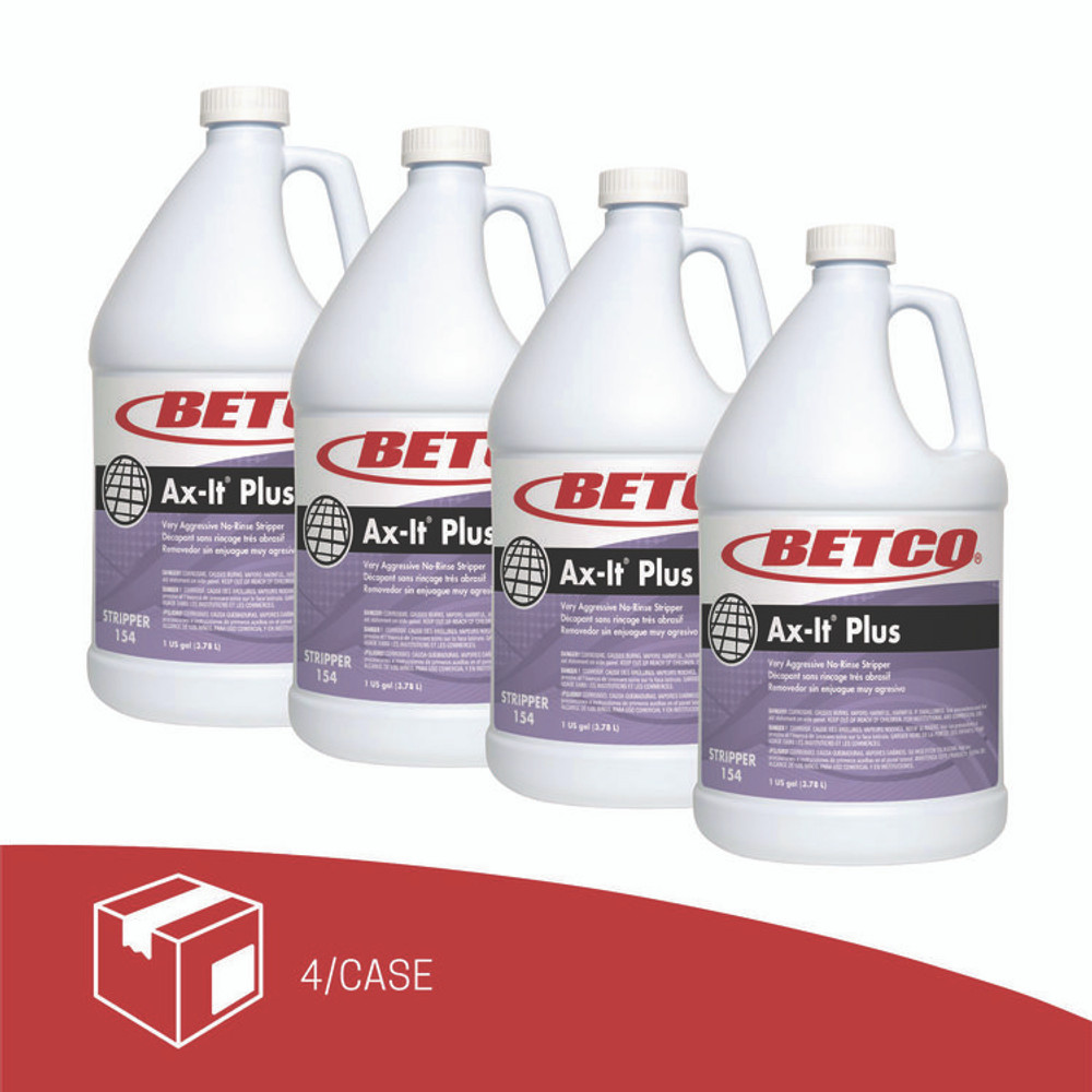 BETCO CORPORATION 1540400 Ax-it Plus Floor Stripper, 1 gal Bottle, 4/Carton