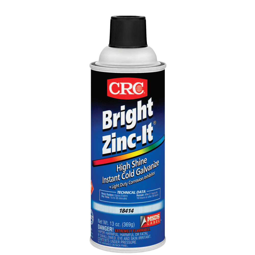CRC INDUSTRIES, INC. 18414 Bright Zinc-It Instant Cold Galvanize, 16 oz Aerosol Can