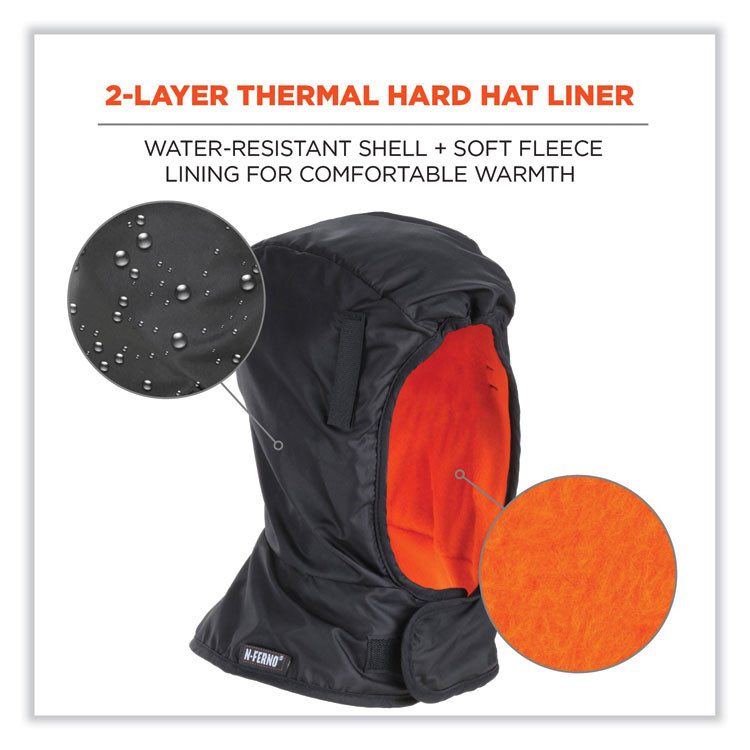 TENACIOUS HOLDINGS, INC. ergodyne® 16842 N-Ferno 6842 2-Layer Poly Shoulder Winter Liner, Fleece/Polyester, One Size Fits Most, Black