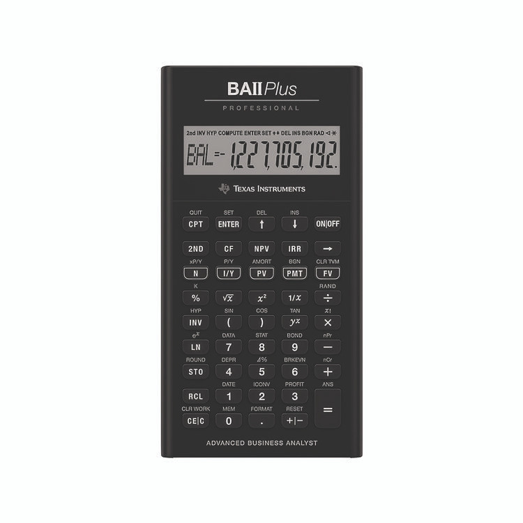 TEXAS INSTRUMENTS BAIIPLUSPRO BAIIPlus PRO Financial Calculator, 10-Digit LCD