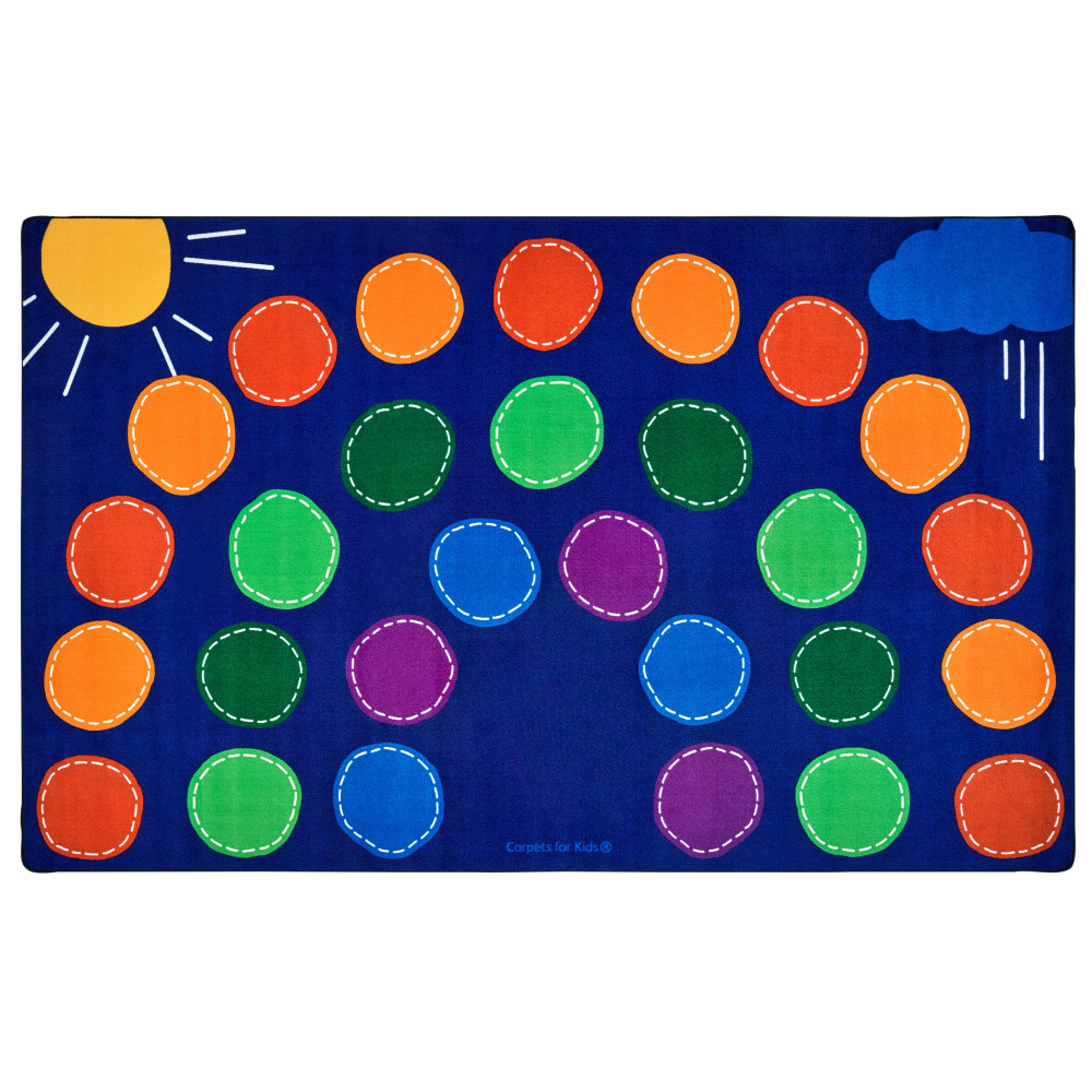 CARPETS FOR KIDS ETC. INC. Carpets For Kids 8412  Premium Collection Rainbow Classroom Seating Rug, 7ft6in x 12ft, Multicolor