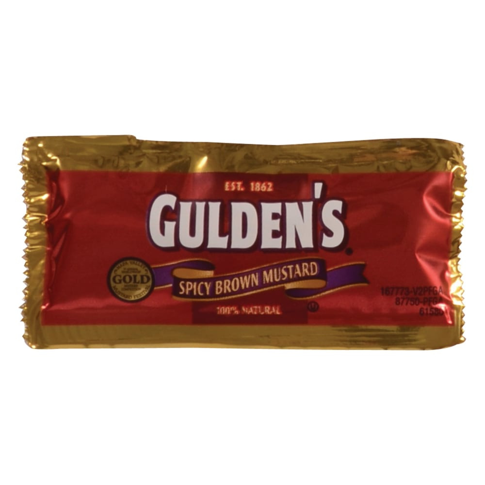 KRAFT HEINZ FOODS COMPANY 10013000713228 Guldens Single Serve Spicy Brown Mustard, 0.32 Oz, Case Of 500 Packets