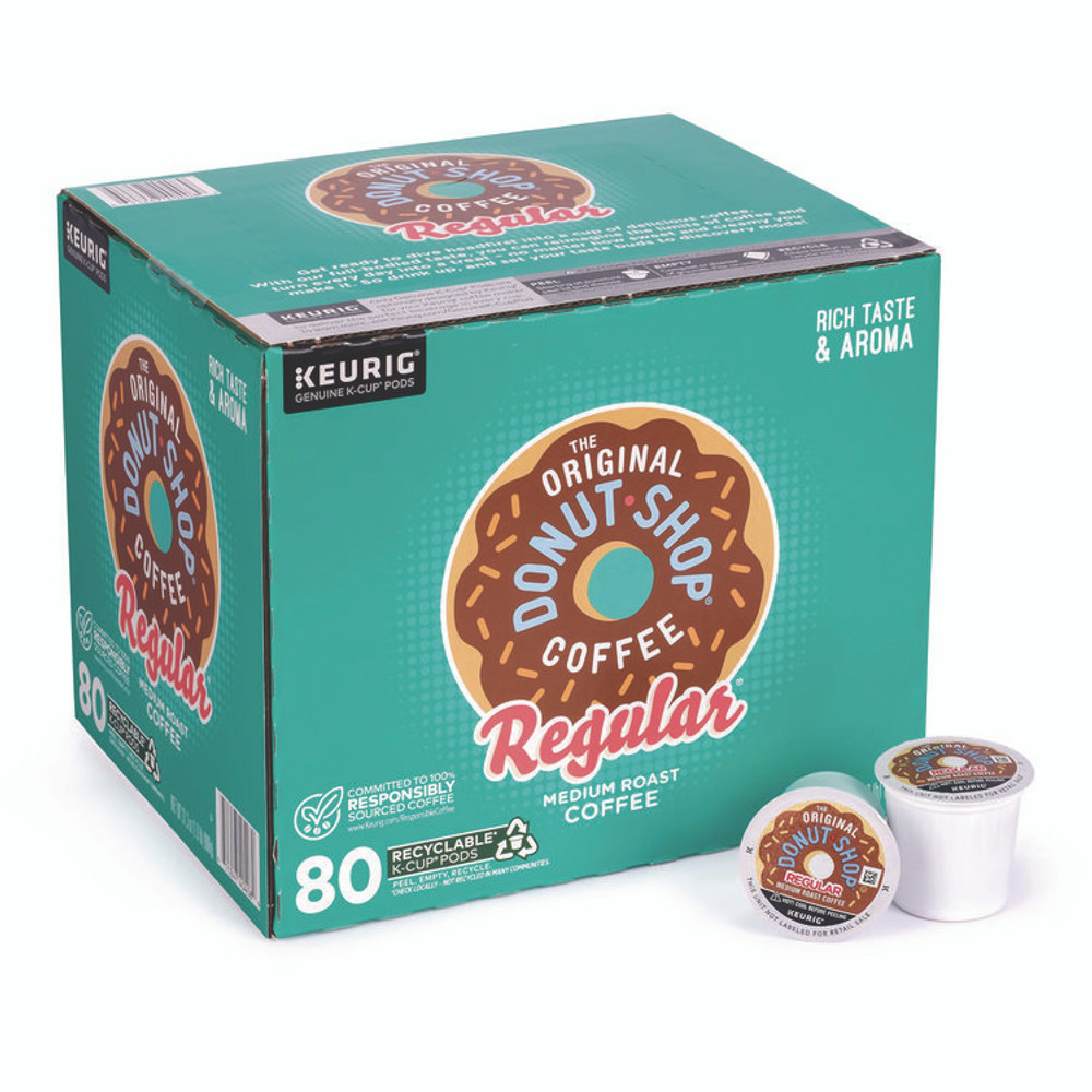 KEURIG DR PEPPER The Original Donut Shop® 22000684 Donut Shop Coffee K-Cups, Regular, 80/Carton