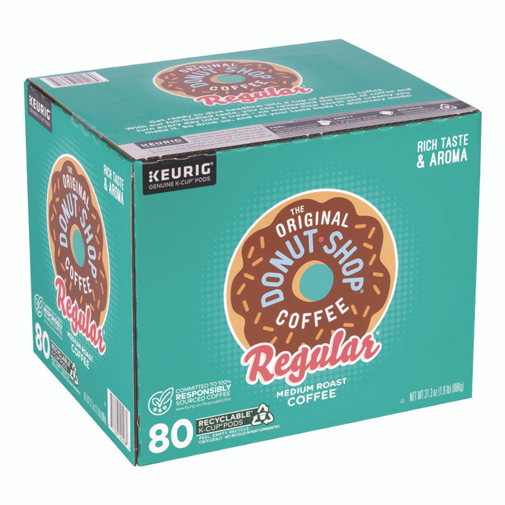 KEURIG DR PEPPER The Original Donut Shop® 22000684 Donut Shop Coffee K-Cups, Regular, 80/Carton