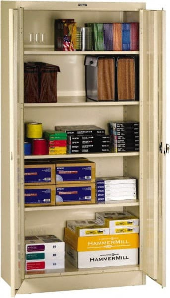 Tennsco 7818RH-MGY Locking Storage Cabinet: 36" Wide, 18" Deep, 78" High