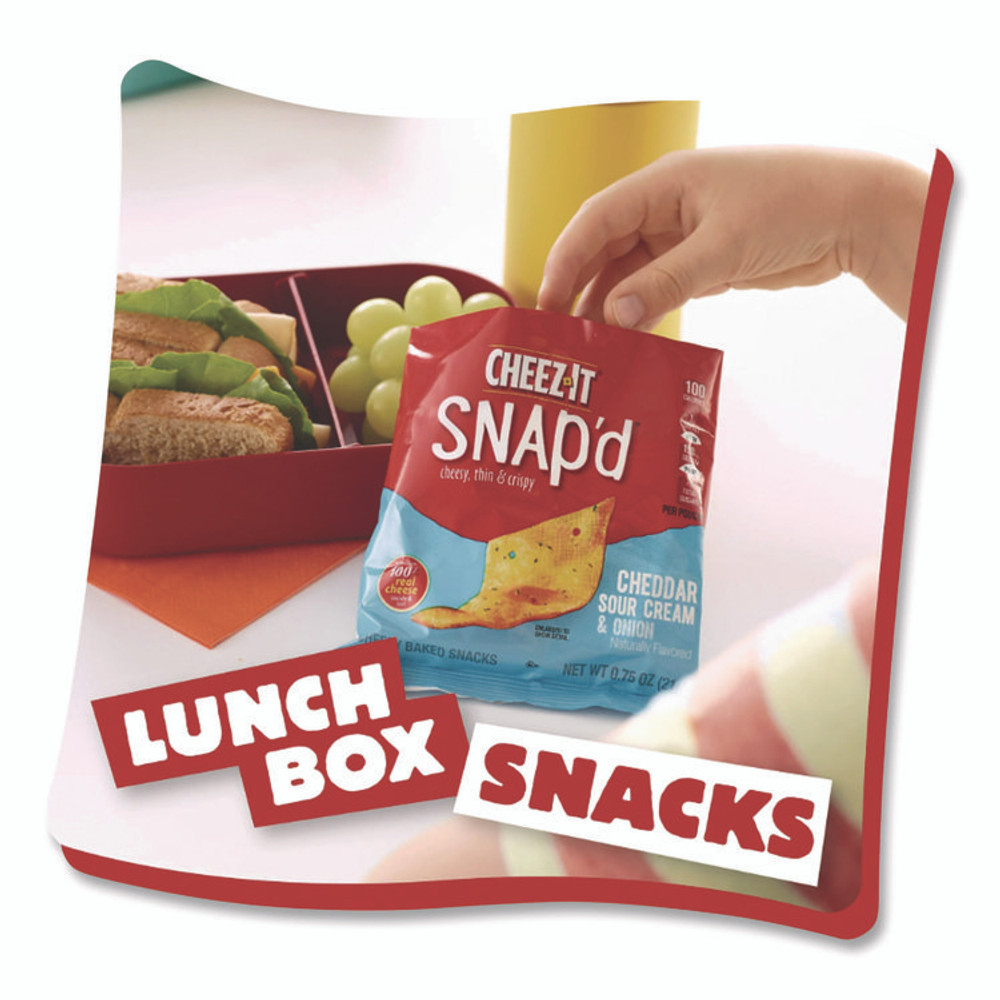 KELLOGG'S Sunshine® 11460 Cheez-it Snap'd Crackers, Cheddar Sour Cream and Onion, 2.2 oz Pouch, 6/Pack