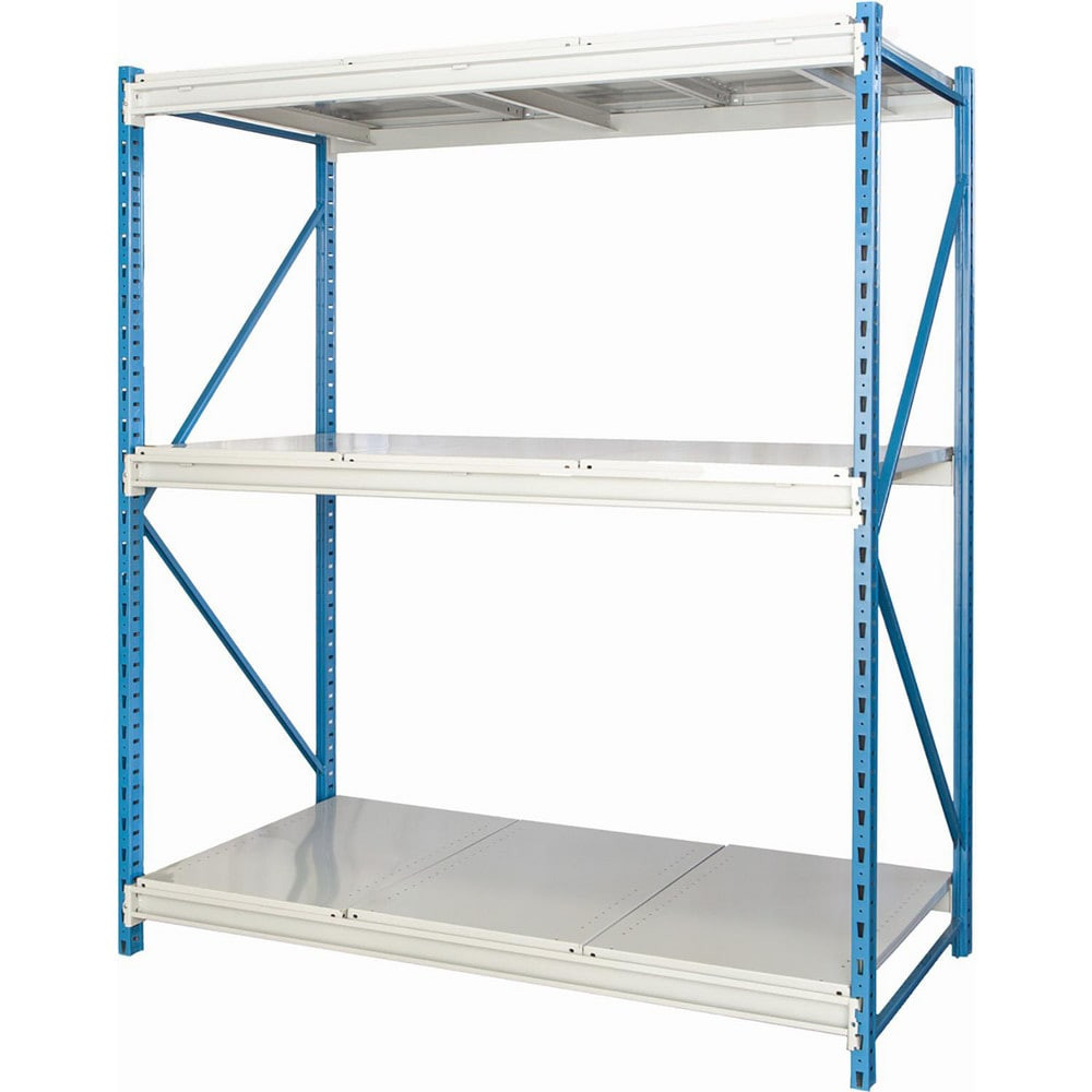 Hallowell HBR604887-3S-S- Storage Racks; Rack Type: Bulk Rack Starter Unit ; Overall Width (Inch): 60 ; Overall Height (Inch): 87 ; Overall Depth (Inch): 48 ; Material: Steel ; Color: Light Gray; Marine Blue