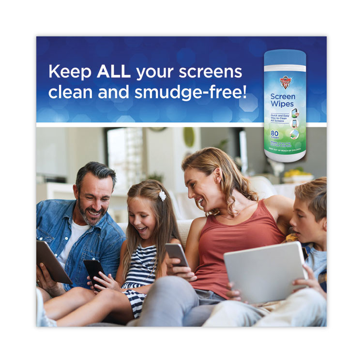 FALCON SAFETY Dust-Off® DSCT Premoistened Monitor Cleaning Wipes, Cloth, 5 x 7, Citrus, White, 80/Tub