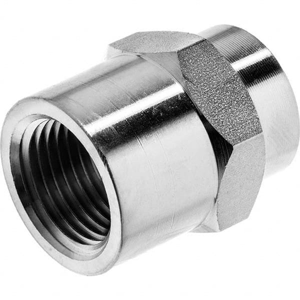 USA Industrials ZUSA-PF-4564 Pipe Reducing Hex Coupling: 1/2 x 3/8" Fitting, 316 Stainless Steel