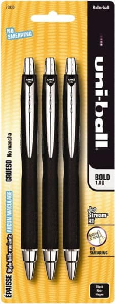 Uni-Ball 73839DD Retractable Pen: 1 mm Tip, Black Ink