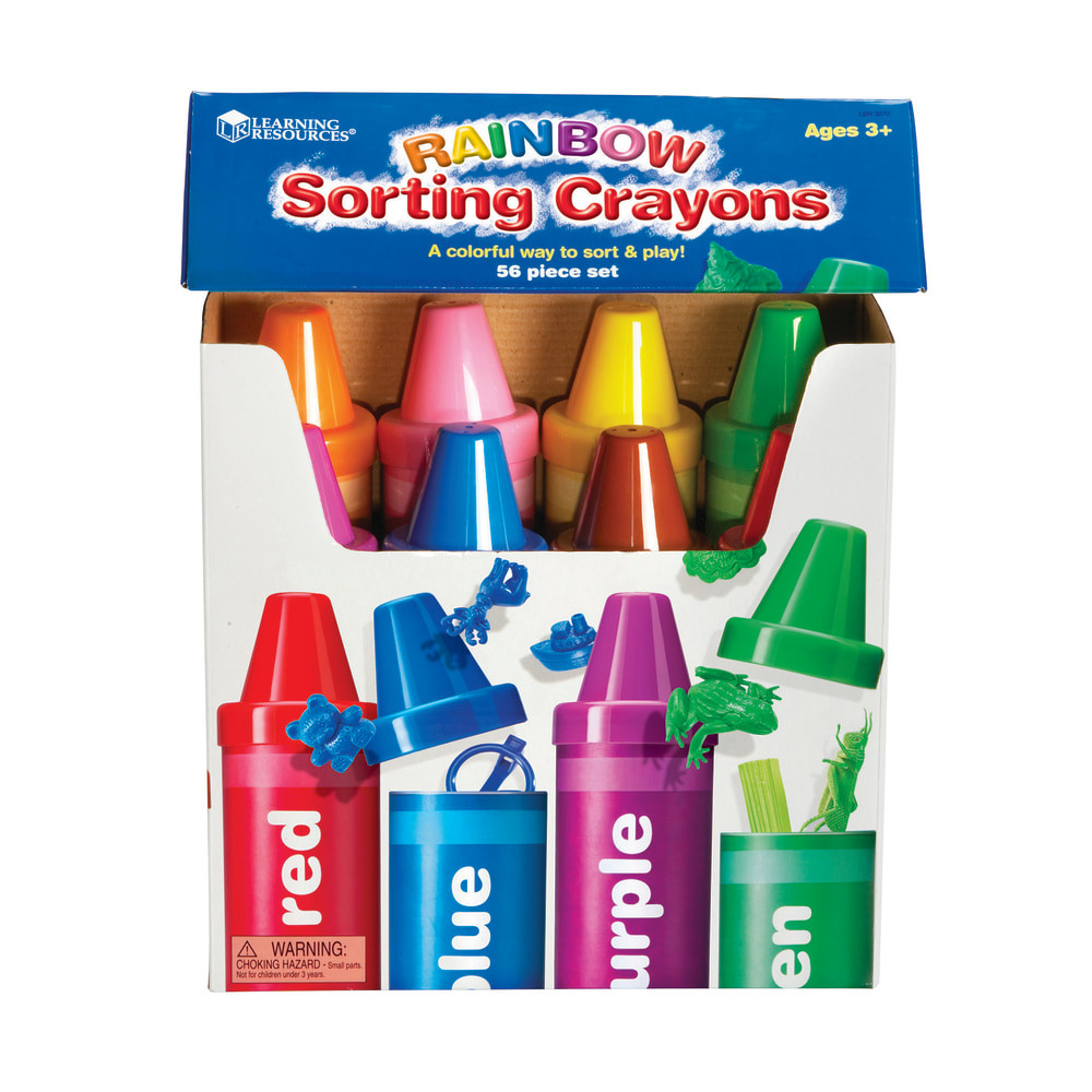 LEARNING RESOURCES, INC. Learning Resources LER3070  Rainbow Sorting Crayons, 9 1/2in x 2 1/2in, Assorted Colors, Pre-K - Grade 2, Pack Of 8