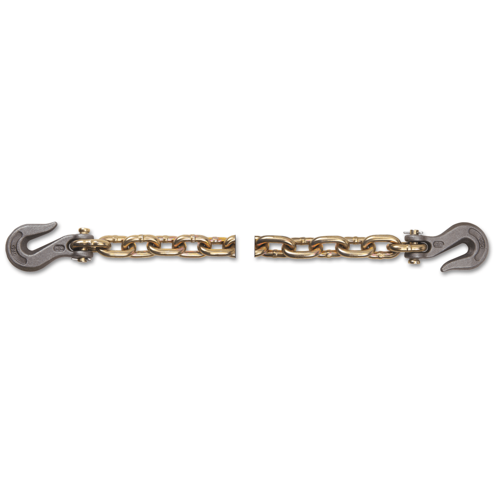 PEERLESS INDUSTRIES, INC. 5262363 Grade 70 Transport Chains, 3/8 in, 6,600 lb Limit, Yellow Dichromate