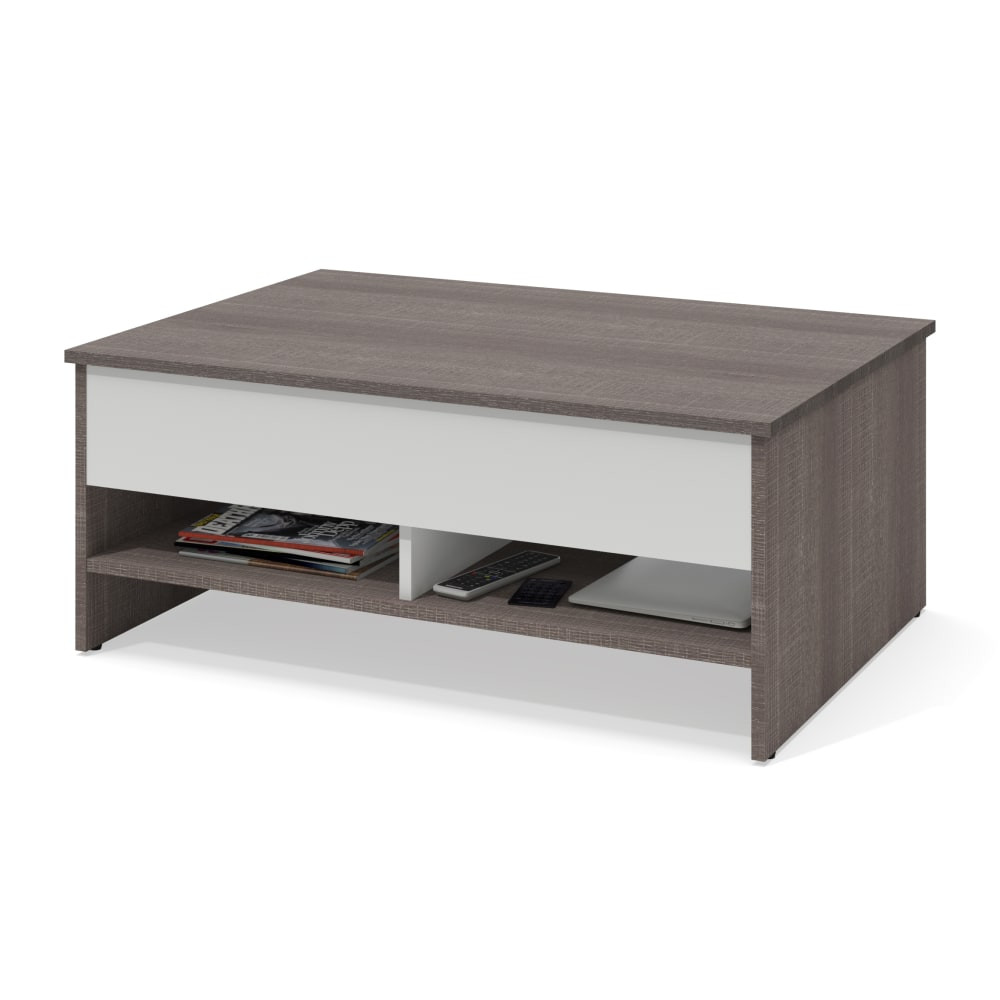 BESTAR INC. Bestar 16160-1147  Small Space Lift-Top Coffee Table, 15-1/8inH x 37-3/4inW x 26-1/2inD, Bark Gray/White