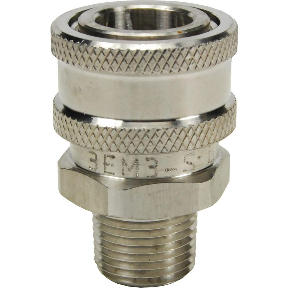 Dixon Valve & Coupling 4EM4-S Hydraulic Hose Fittings & Couplings; Type: E-Series Straight Through Male Threaded Coupler ; Fitting Type: Coupler ; Hose Inside Diameter (Decimal Inch): 0.5000 ; Hose Size: 1/2 ; Material: Stainless Steel ; Thread Type: