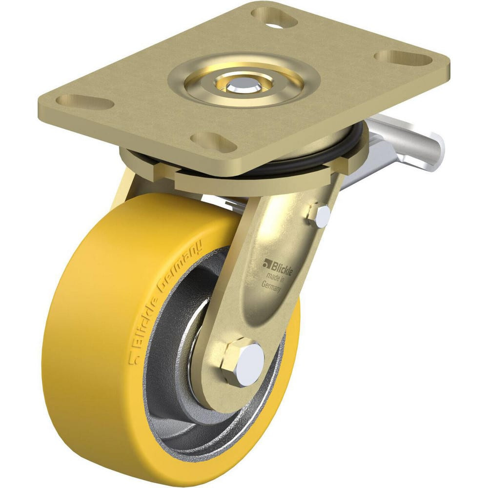 Blickle 910512 Top Plate Casters; Mount Type: Plate ; Number of Wheels: 1.000 ; Wheel Diameter (Inch): 5 ; Wheel Material: Polyurethane ; Wheel Width (Inch): 2 ; Wheel Color: Light Brown