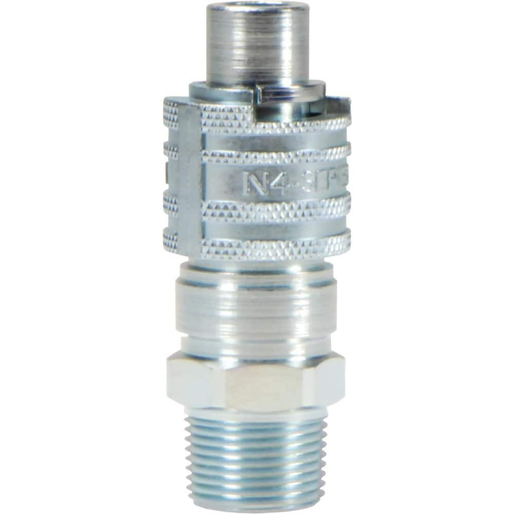 Dixon Valve & Coupling N4M4 Pneumatic Hose Fittings & Couplings; Fitting Type: Plug ; Type: Plug ; Interchange Type: Bowes ; Thread Type: NPTF ; Material: Steel ; Thread Standard: Male NPT