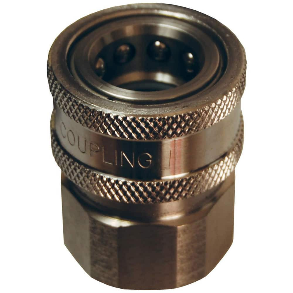 Dixon Valve & Coupling 4VF4-SS-E Hydraulic Hose Fittings & Couplings; Type: V-Series Unvalved Female Coupler ; Fitting Type: Coupler ; Hose Inside Diameter (Decimal Inch): 0.5000 ; Hose Size: 1/2 ; Material: Stainless Steel ; Thread Type: NPTF