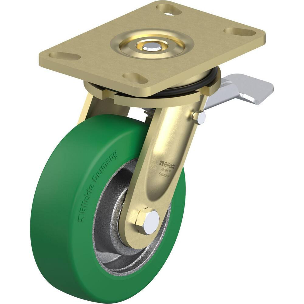 Blickle 910508 Top Plate Casters; Mount Type: Plate ; Number of Wheels: 1.000 ; Wheel Diameter (Inch): 6 ; Wheel Material: Polyurethane ; Wheel Width (Inch): 2 ; Wheel Color: Green