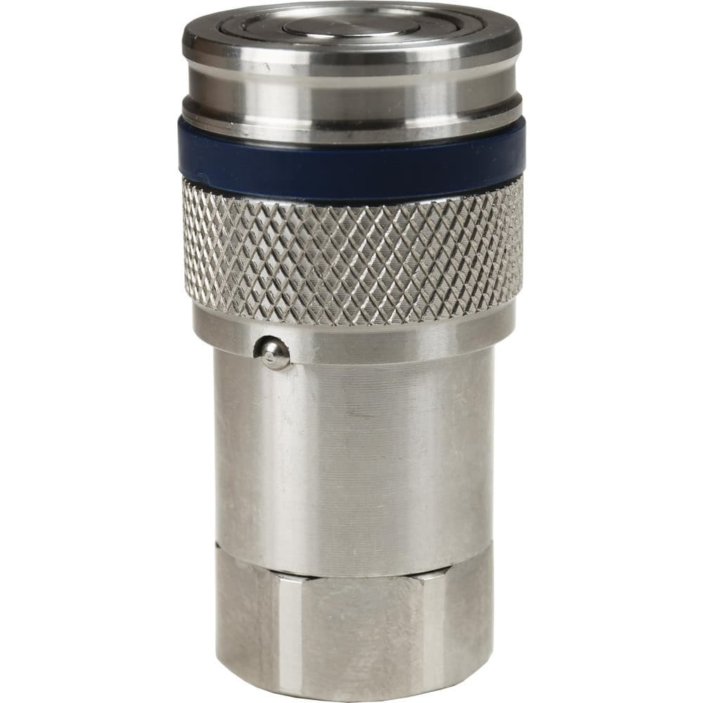 Dixon Valve & Coupling 4HTF4-SS Hydraulic Hose Fittings & Couplings; Type: HT-Series Correct Connect Flushface Female Threaded Coupler ; Fitting Type: Coupler ; Hose Inside Diameter (Decimal Inch): 0.5000 ; Hose Size: 1/2 ; Material: Stainless Steel 