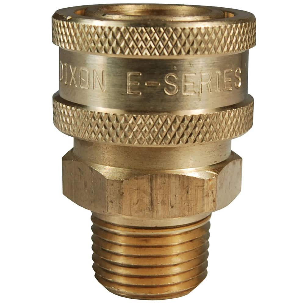 Dixon Valve & Coupling 1EM1-B Hydraulic Hose Fittings & Couplings; Type: E-Series Straight Through Male Threaded Coupler ; Fitting Type: Coupler ; Hose Inside Diameter (Decimal Inch): 0.1250 ; Hose Size: 1/8 ; Material: Brass ; Thread Type: NPTF