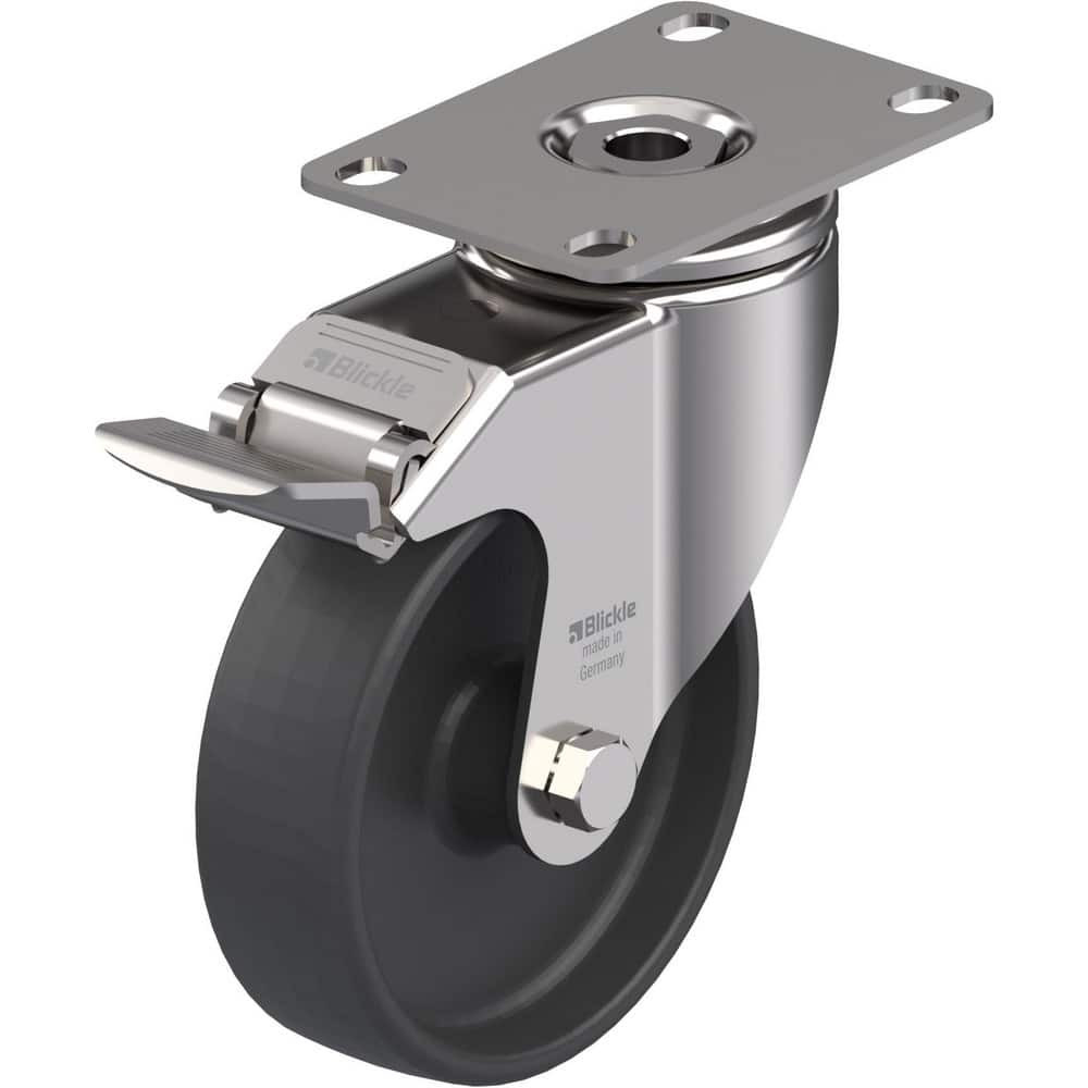Blickle 907792 Top Plate Casters; Mount Type: Plate ; Number of Wheels: 1.000 ; Wheel Diameter (Inch): 5 ; Wheel Material: Polyurethane ; Wheel Width (Inch): 1-9/16 ; Wheel Color: Light Brown
