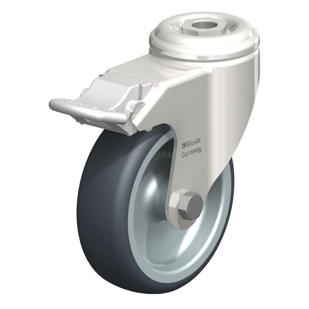 Blickle 910476 Top Plate Casters; Mount Type: Plate ; Number of Wheels: 1.000 ; Wheel Diameter (Inch): 4 ; Wheel Material: Synthetic ; Wheel Width (Inch): 1-7/16 ; Wheel Color: Gray