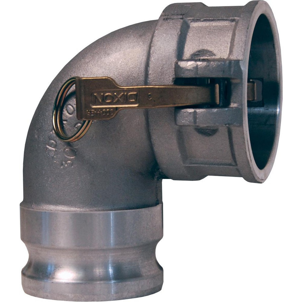 Dixon Valve & Coupling 400DA-90AL Suction & Discharge Hose Couplings; Type: Type DA Elbow ; Coupling Type: Cam & Groove ; Coupling Descriptor: Adapter x 900 Coupler ; Material: Aluminum ; Coupler Size (Fractional Inch): 4 ; Thread Size: Non-Threaded