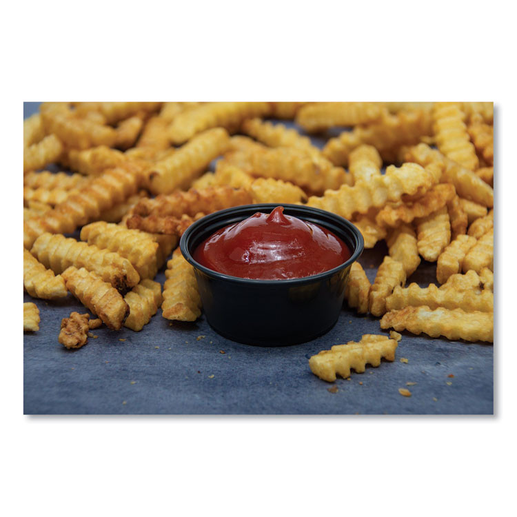 DART 325PCBLK Conex Complements Portion/Medicine Cups, 3.25 oz, Plastic, Black, 125/Bag, 20 Bags/Carton