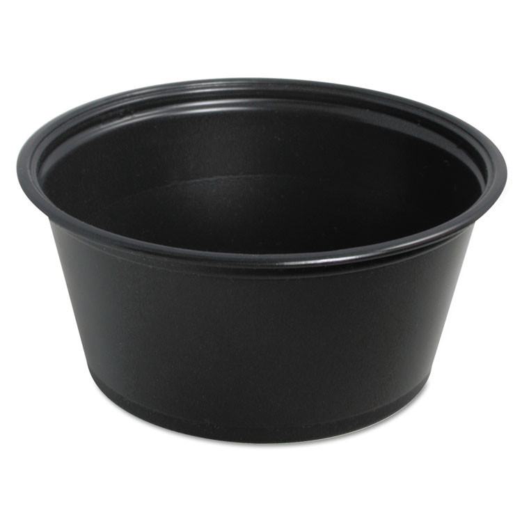 DART 325PCBLK Conex Complements Portion/Medicine Cups, 3.25 oz, Plastic, Black, 125/Bag, 20 Bags/Carton