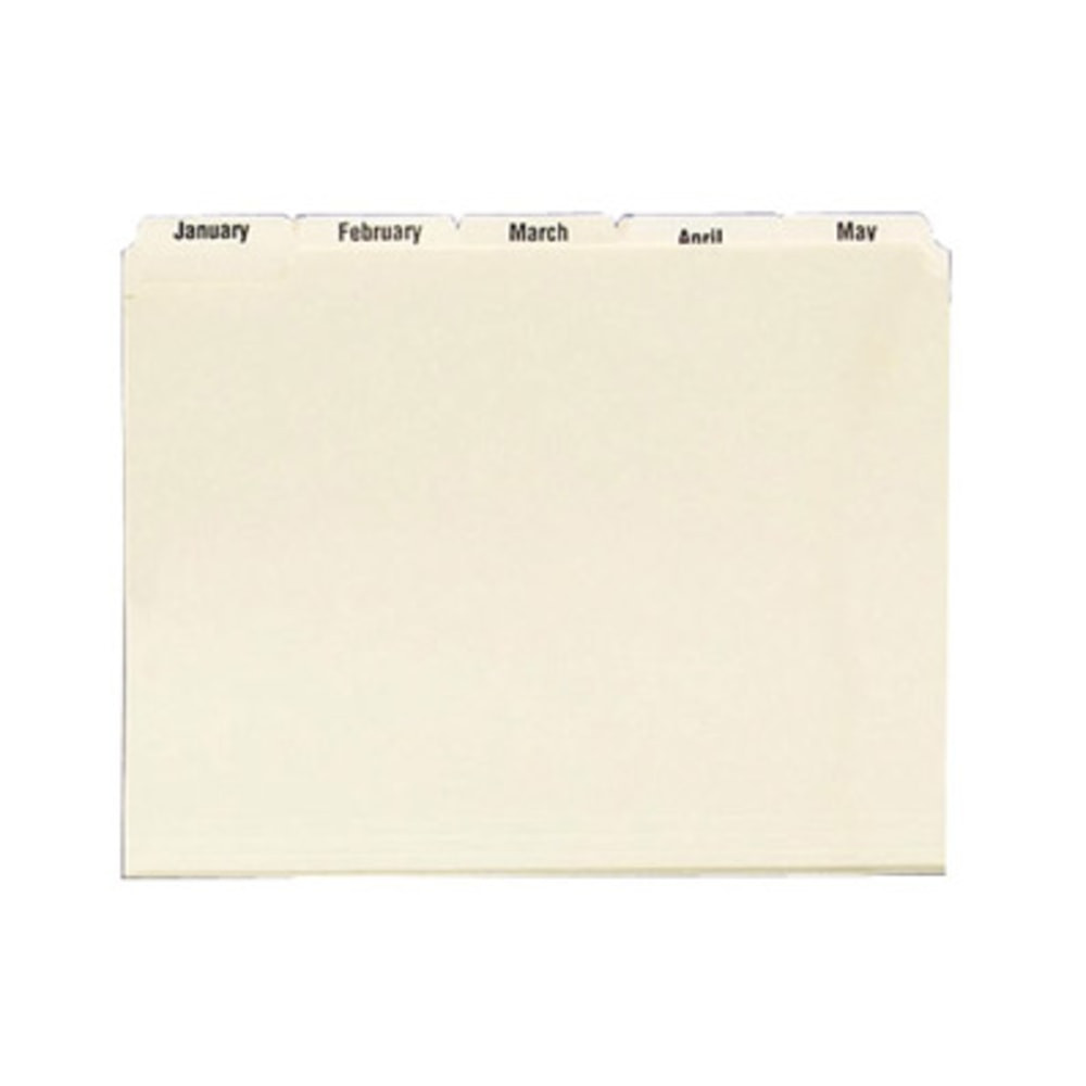 SMEAD MFG CO 11765 Smead 1/5 Tab Cut Letter Top Tab File Folders - 8 1/2in x 11in - 3/4in Expansion - Assorted Tab Position - Manila -12 / Set