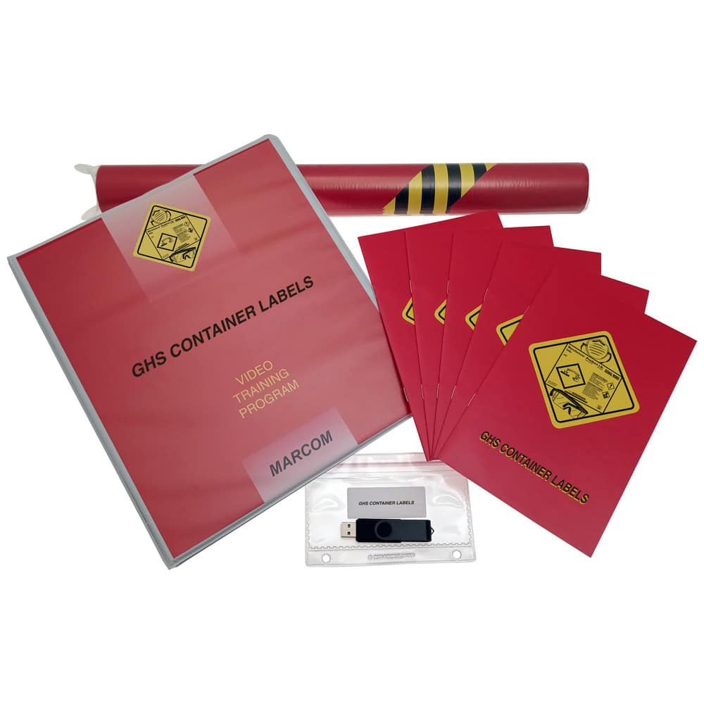 Marcom K000356UEO Multimedia Training Kits & Packages; Kit Type: Multimedia Training ; Topic: GHS Container Labels ; Language: English ; Training Program Title: GHS Container Labels ; Media Format: USB ; Run Time: 13min