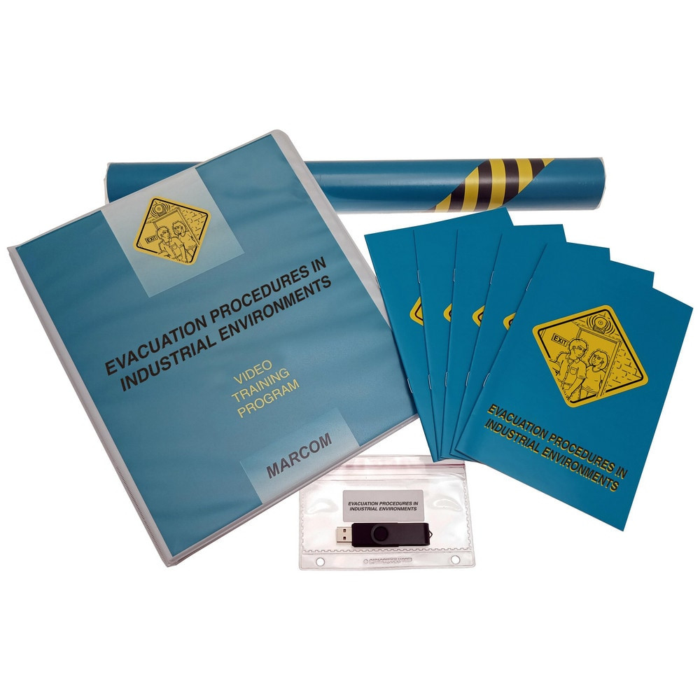 Marcom KIND407UEM Multimedia Training Kits & Packages; Kit Type: Multimedia Training ; Topic: Evacuation Procedures ; Language: English ; Training Program Title: Evacuation Procedures in Industrial Environments ; Media Format: USB ; Run Time: 22min