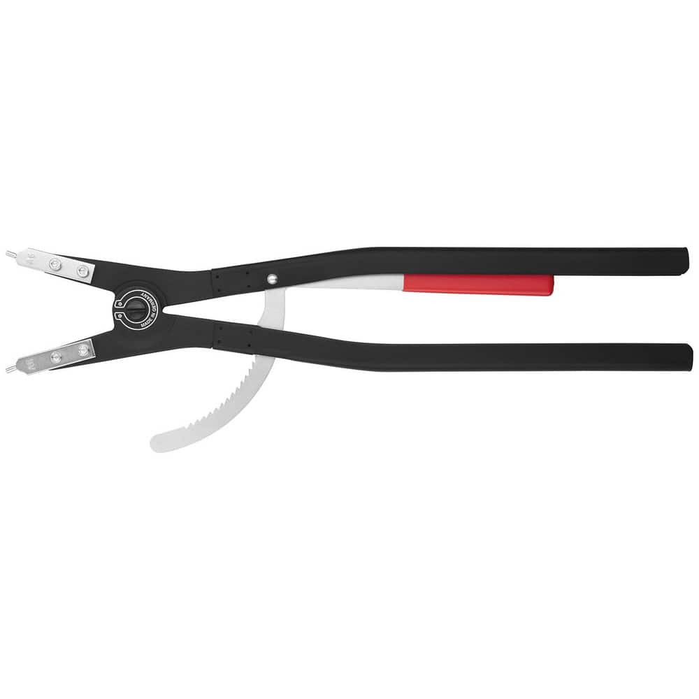 Knipex 46 10 A6 Retaining Ring Pliers; Type: Large External Snap Ring Pliers ; Tip Angle: 0 ; Ring Diameter Range (Inch): 9-59/64 to 16 ; Overall Length (Inch): 22-1/4in ; Tip Type: Replaceable ; Body Material: Steel