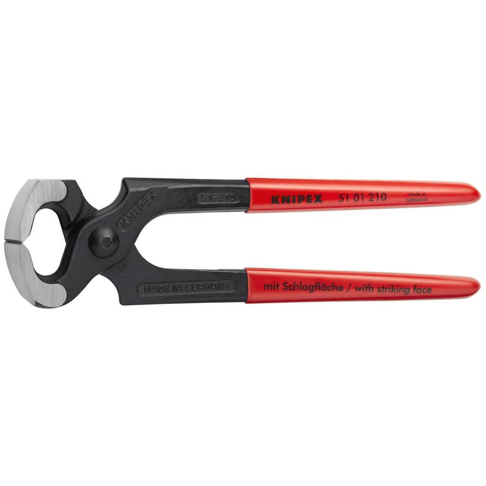 Knipex 51 01 210 Cutting Pliers; Insulated: No ; Type: Carpenters' Pincers ; Overall Length (Inch): 8-1/4in ; Handle Material: Plastic ; Handle Color: Red ; Overall Length Range: 7 to 9.9 in