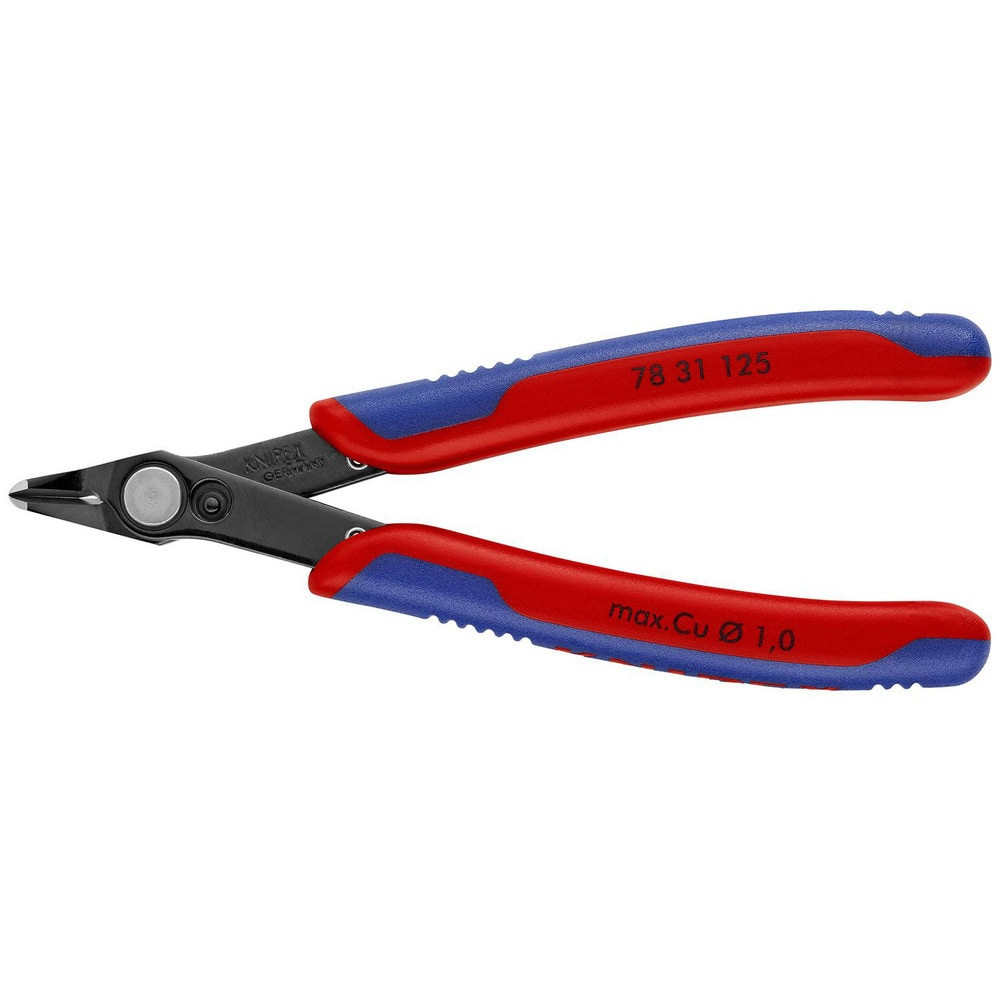 Knipex 78 31 125 Cutting Pliers; Insulated: No ; Overall Length (Inch): 5-1/2in ; Head Style: Cutter ; Cutting Style: Flush ; Handle Color: Red; Blue ; Overall Length Range: 4 to 6.9 in