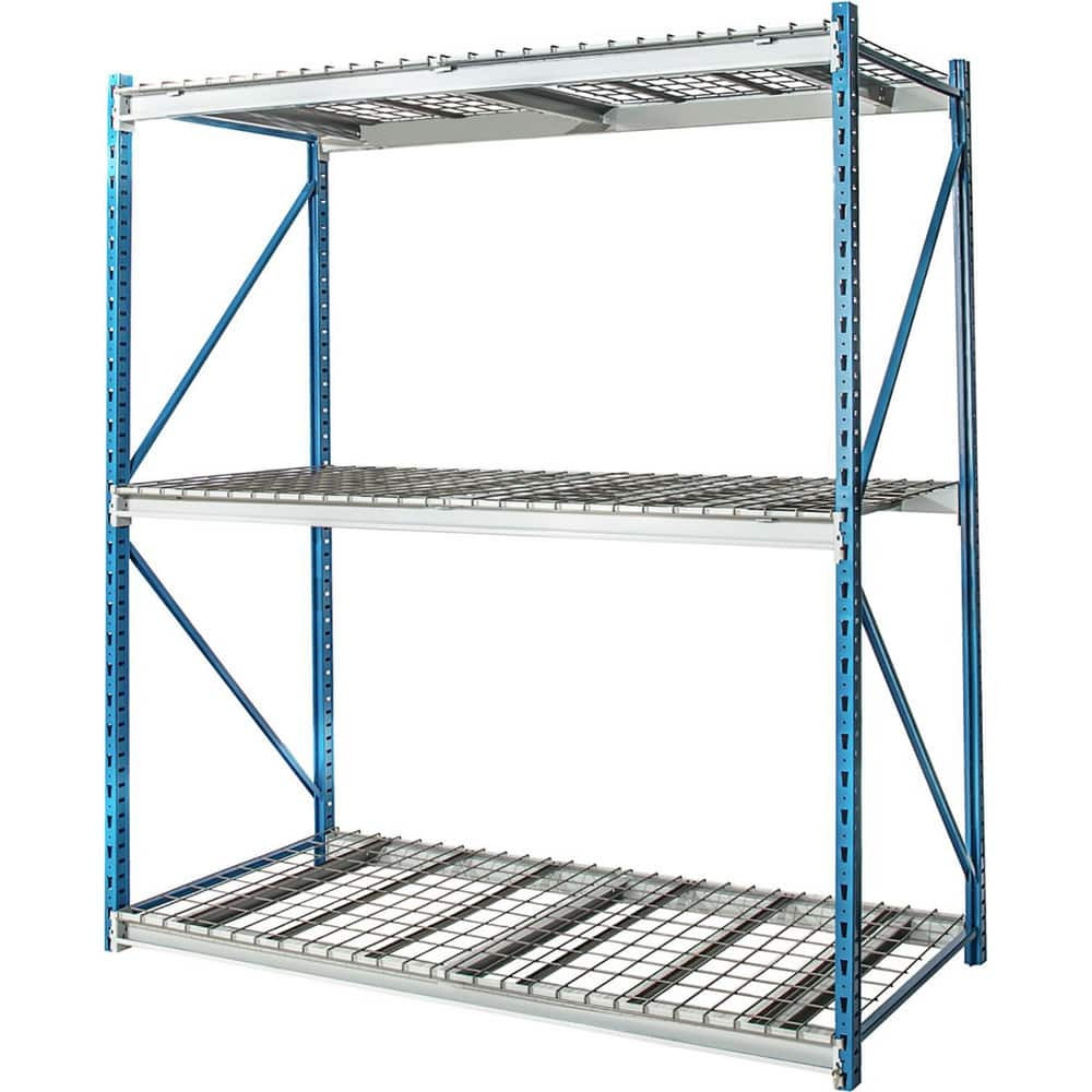 Hallowell HBR7248123-3S-W Storage Racks; Rack Type: Bulk Rack Starter Unit ; Overall Width (Inch): 72 ; Overall Height (Inch): 123 ; Overall Depth (Inch): 48 ; Material: Steel ; Color: Light Gray; Marine Blue