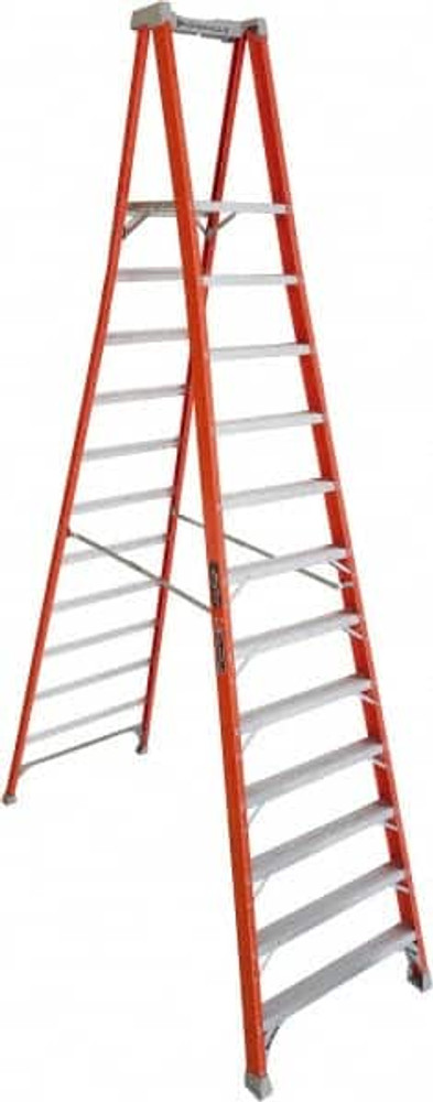 Louisville FXP1710 9-Step Fiberglass Ladder Platform: 300 lb Capacity, 14-1/2" Wide, 17.625" Deep