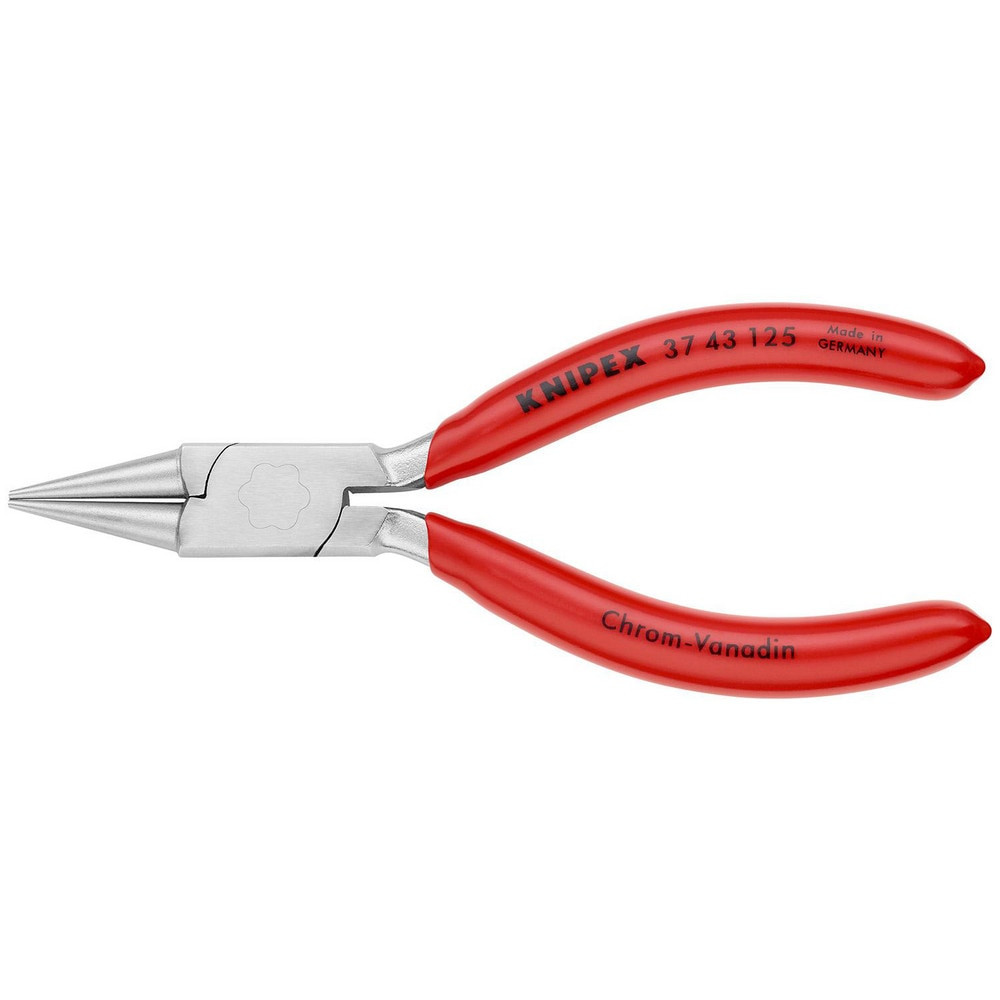 Knipex 37 43 125 Long Nose Pliers; Pliers Type: Long Nose Pliers ; Jaw Texture: Smooth ; Jaw Length (Inch): 1-1/16 ; Jaw Width (Inch): 37/64 ; Jaw Bend: 0.103 ; Handle Type: Comfort Grip