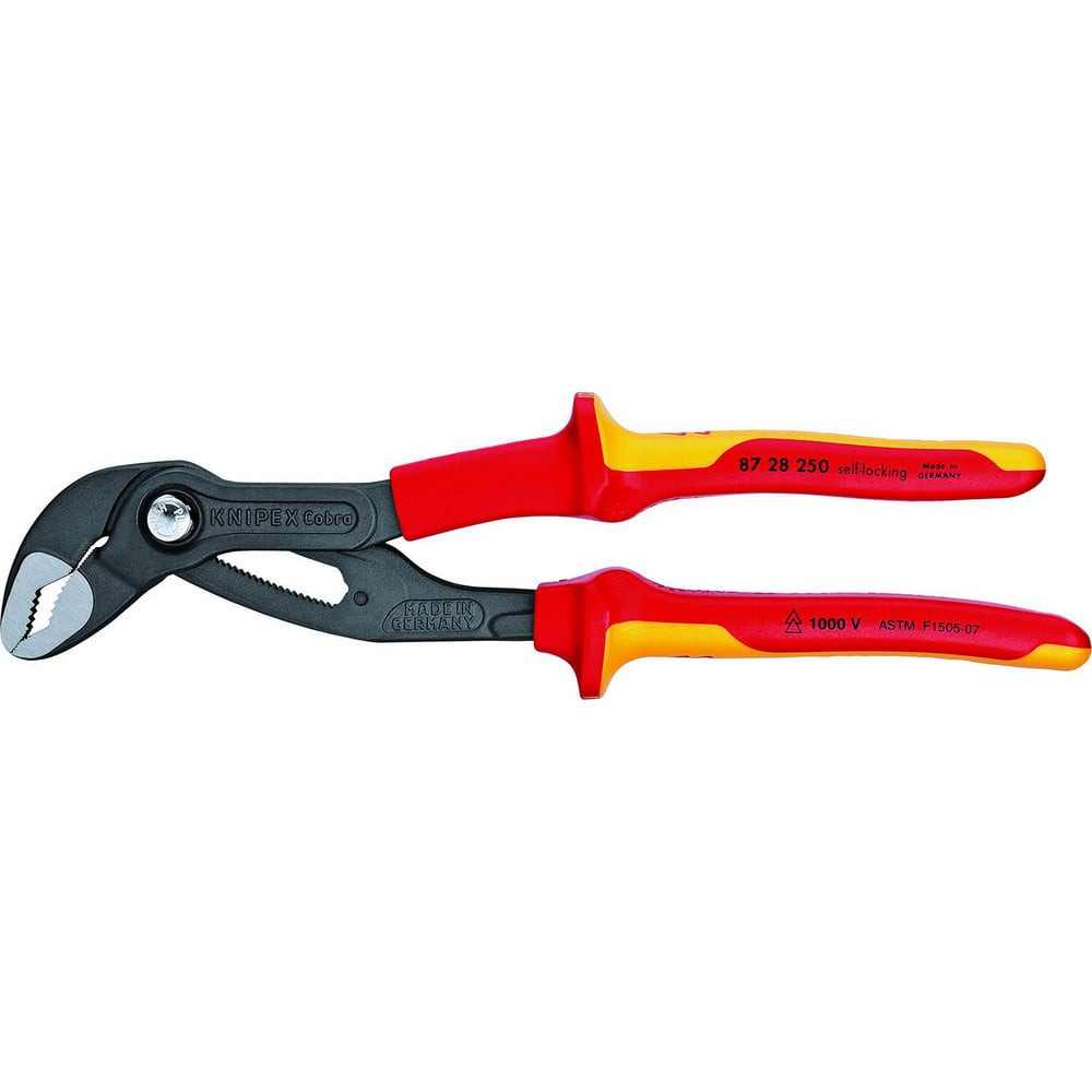 Knipex 87 28 250 US Tongue & Groove Pliers; Joint Type: Groove ; Type: Pump Pliers ; Overall Length Range: 9 to 11.9 in ; Side Cutter: No ; Handle Type: Insulated with Multi-Component Grips ; Jaw Length (Inch): 1-3/16