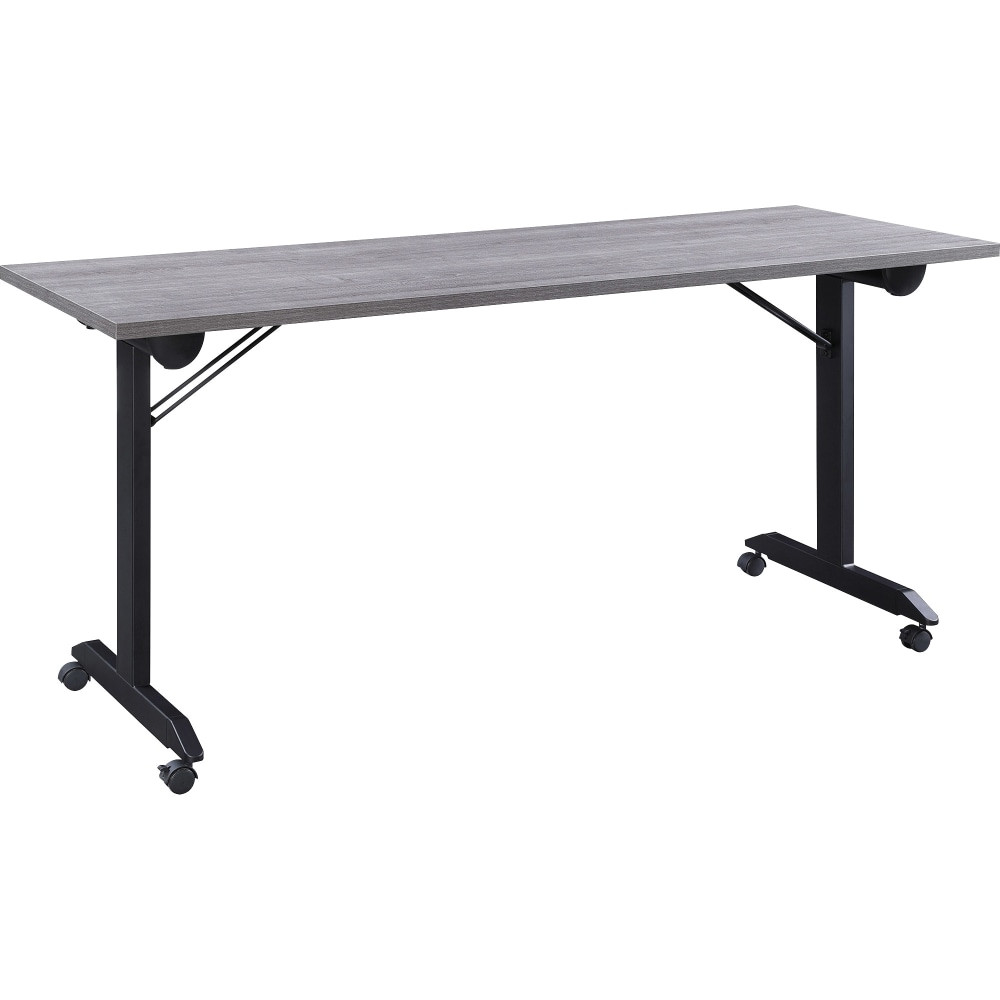 SP RICHARDS LLR60736 Lorell Mobile Folding Training Table, 29-1/2inH x 63inW x 23-5/8inD, Black/Weathered Charcoal