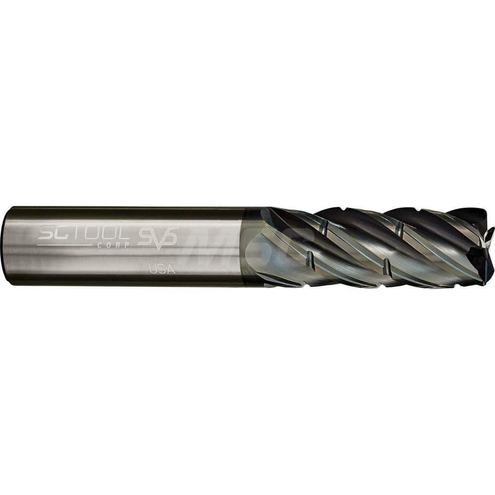 SC Tool 20495 Square End Mill: 1'' Dia, 3'' LOC, 1'' Shank Dia, 6'' OAL, 5 Flutes, Solid Carbide