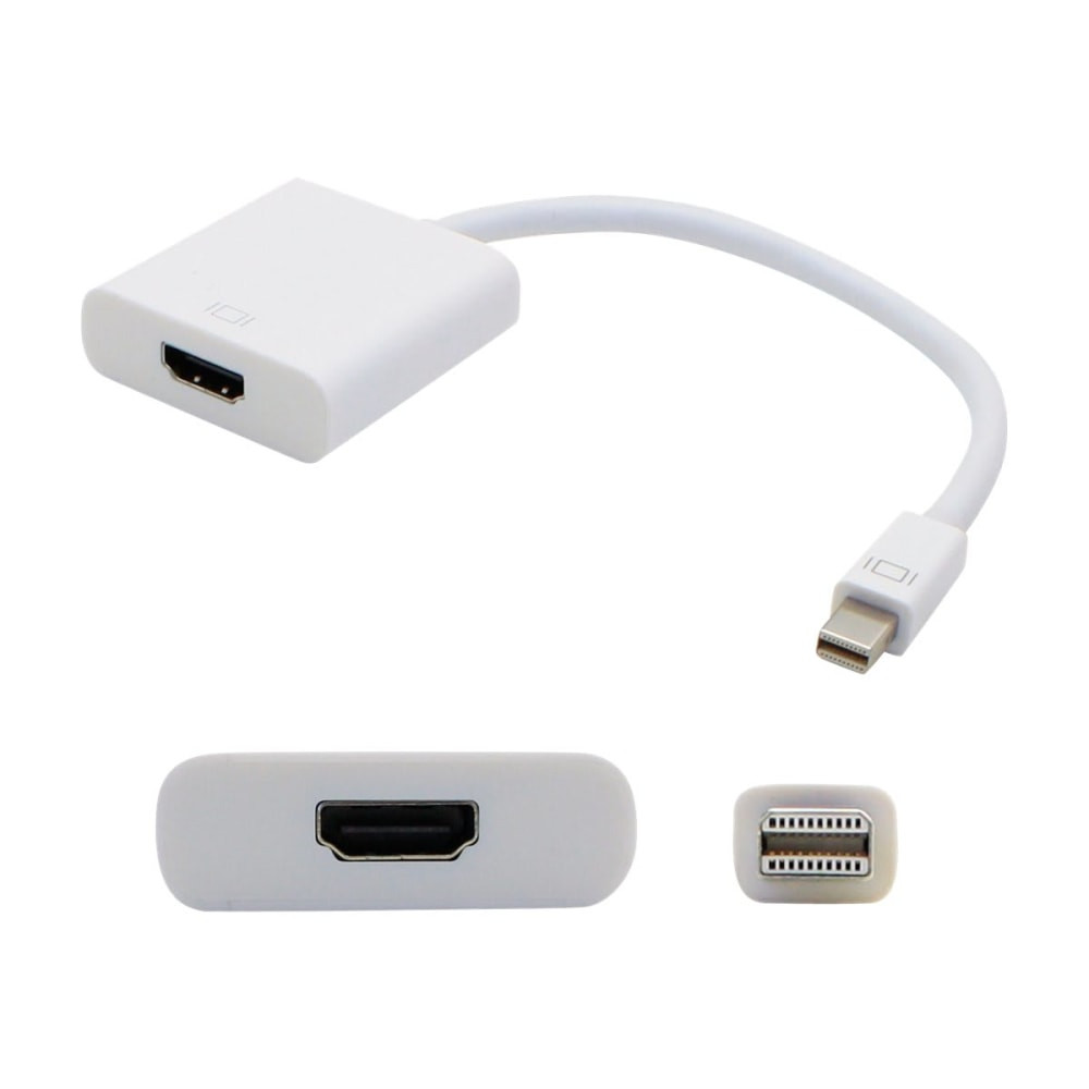 ADD-ON COMPUTER PERIPHERALS, INC. AddOn MDISPLAYPORT2HDMIW  8in Mini-DP to HDMI Adapter Cable - Adapter - Mini DisplayPort male to HDMI female - 7.9 in - white