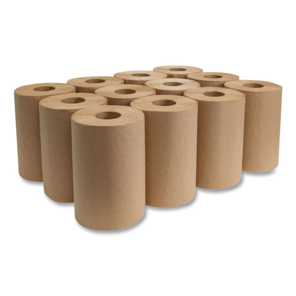 MORCON Tissue R12350 Morsoft Universal Roll Towels, 1-Ply, 8" x 350 ft, Brown, 12 Rolls/Carton