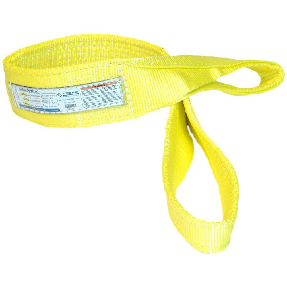 Stren-Flex EEF-2-901-20 Eye & Eye Sling: 1" Wide, 20' Long, 3,200 lb Vertical, 2,500 lb Choker, 6,400 lb Basket, Nylon