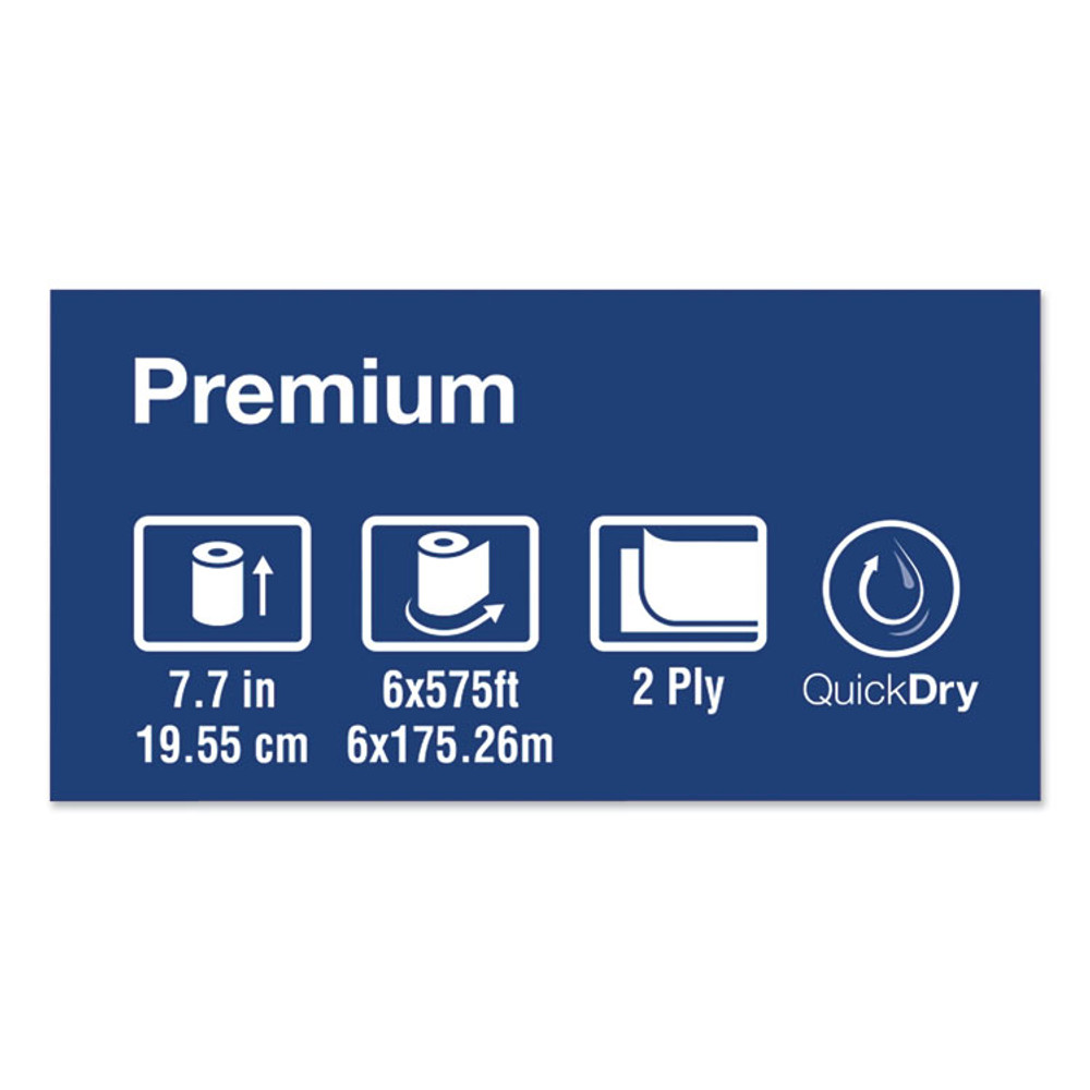 SCA TISSUE Tork® 290096 Premium Soft Matic Hand Towel Roll, 2-Ply, 7.7 x 575 ft, White, 704/Roll, 6 Rolls/Carton