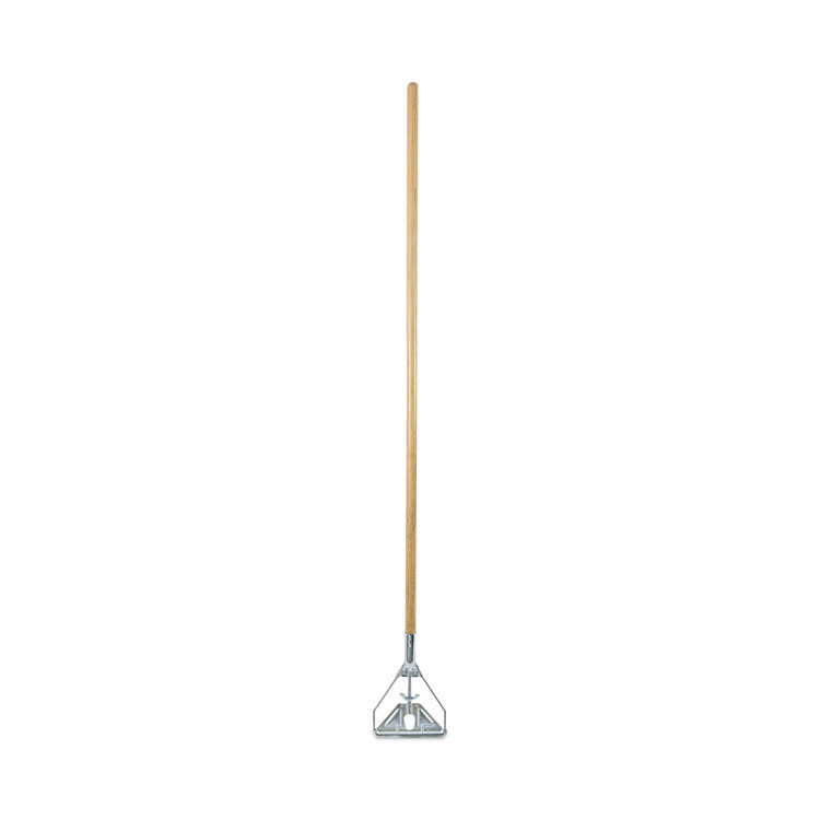 BOARDWALK 603 Screw Clamp Metal Head Wooden Mop Handle, #20+, 1.13" dia x 62", Natural